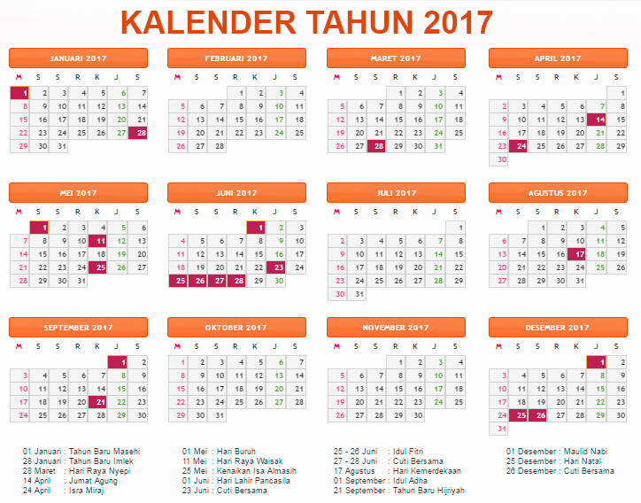 gambar kalender tahun 2017 gambar kalender tahun 2017